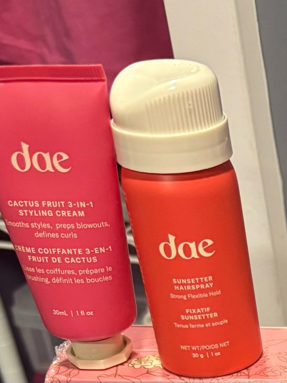 dae Sunsetter Hairspray & Cactus Fruit Styling Cream - Coral & Pink